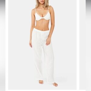 Nyud White Linen Pants